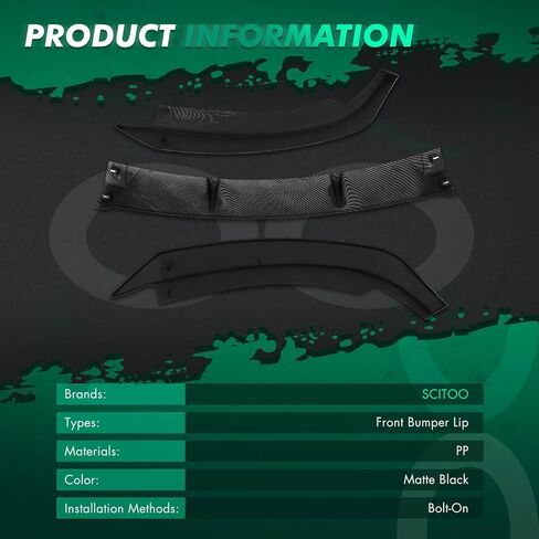 Scitoo Glossy Carbon Look Front Prumper Lip GT-Style Fits for 2009-2011 لـ Honda Civic 4DR Sedan PP Front Lip Spoiler in Saudi Arabia
