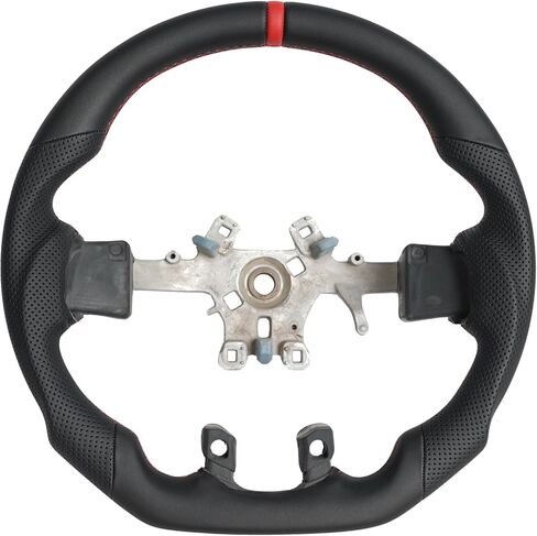 Genuine Carbon Fiber Steering Wheel for 2018-2024 Ram 1500 with NAPPA Perforated Leather Sides Ergonomic D-Shape Flat Bottom Design Retains OEM Heating Function（Without paddle holes） in Kuwait