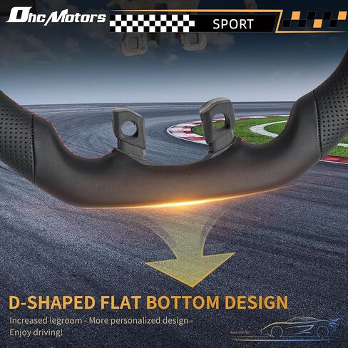 Genuine Carbon Fiber Steering Wheel for 2018-2024 Ram 1500 with NAPPA Perforated Leather Sides Ergonomic D-Shape Flat Bottom Design Retains OEM Heating Function（Without paddle holes） in Kuwait