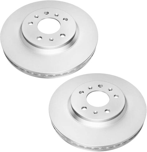 AutoShack Black Hat Drilled and Slotted Brake Rotors Front Brake Rotor Replacement Kit for 2006-2007 Chevrolet Monte Carlo 2006-2013 Impala 2014-2016 Impala Limited 2006-2011 Buick Lucerne PR65128LR in Kuwait