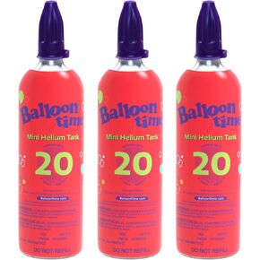Balloon Time Mini Helium Tank – Portable Balloon Inflator for Parties, Weddings, Birthdays & Events – Eco-Friendly, Recyclable, 5.8 ft³ Capacity (Red, 2 Pack) in Saudi Arabia