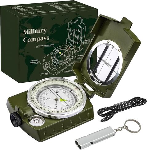 Compass, Compass Hiking with Survival Whistle, Luminous Compass Gift, Apply to Outdoor Camping and Navigation in Saudi Arabia