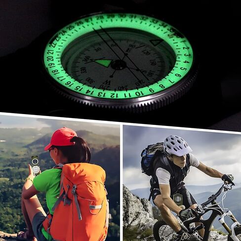 Compass, Compass Hiking with Survival Whistle, Luminous Compass Gift, Apply to Outdoor Camping and Navigation in Saudi Arabia