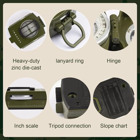 Compass, Compass Hiking with Survival Whistle, Luminous Compass Gift, Apply to Outdoor Camping and Navigation in Saudi Arabia