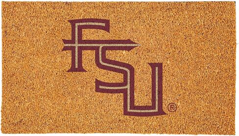 Team Sports America NCAA Florida State University Natural Coir Doormat | Official Full Color Team Logo | 28 x 16 Inches | Non Slip Back | Front Door Welcome Floor Mats | Indoor Outdoor Entrance Rug in Saudi Arabia