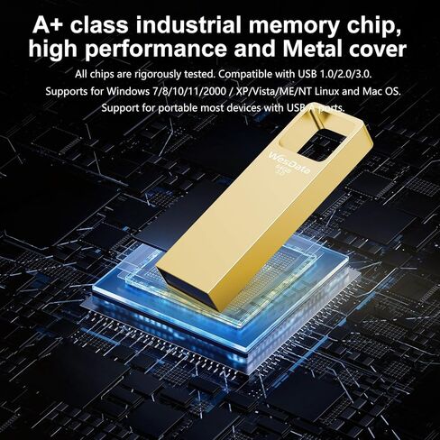 32GB USB 3.0 Flash Drive 4-Pack with USB-C Adapters, Metal Mini Design, 100MB/s Read Speed, Storage Case Included, Pink Gold Gray Silver in Kuwait