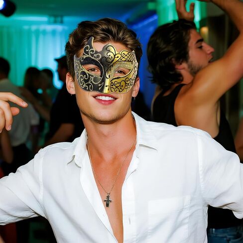 OIDEA Masquerade Mask Couples Set: Rhinestones Metal Cosplay Venetian Party Mask Halloween Costume Mardi Gras in Saudi Arabia