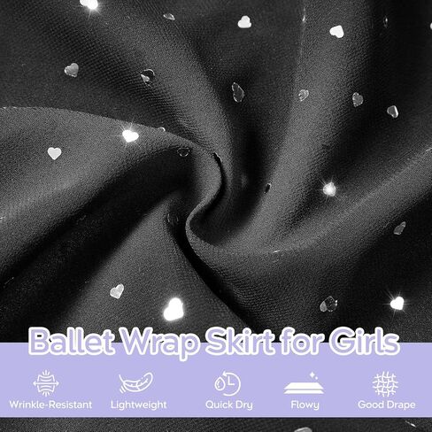 Zando Sequin Ballet Skirt for Girls Wrap Ballet Skirt Women with Adjustable Waist Tie Toddlers Kids Flowy Lightweight in Saudi Arabia