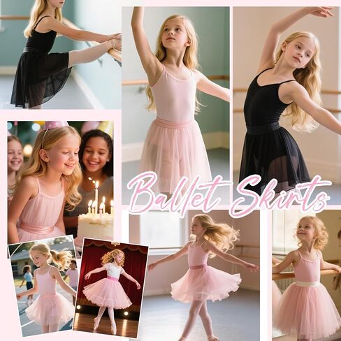 Zando Sequin Ballet Skirt for Girls Wrap Ballet Skirt Women with Adjustable Waist Tie Toddlers Kids Flowy Lightweight in Saudi Arabia