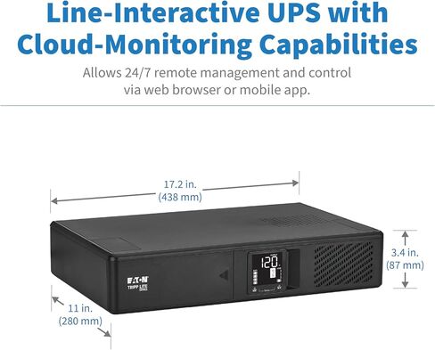 Tripp Lite Eaton Series Smart750LCDNC Cloud 750VA Rack Rack Battery Bustice ، الإدارة والمراقبة عن بُعد عبر الإنترنت ، 475W 120V ، 8 منافذ ، 2U Rackmount ، ضمان لمدة 3 سنوات in Kuwait