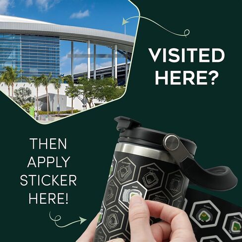 MLB Stadium Tracker Water Bottle – 30oz Cupholder-Friendly Stainless Steel Tumbler with 2 Sets of Waterproof Stickers | Visit All 30 Ballparks on Your Baseball Bucket List in Saudi Arabia