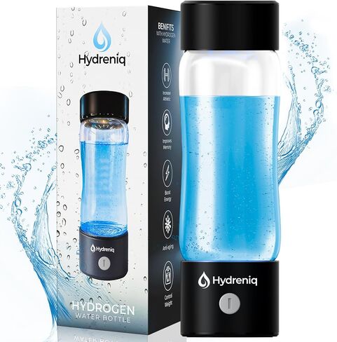 Hydrogen Water Bottle Generator, 2000PPB SPE/PEM Tech, USB-C Rechargeable, Self-Cleaning, Portable 420ml Hydrogen Glass Water Bottle, Hydrogen Water Generator & Ionizer for Health in Saudi Arabia