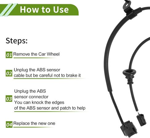 No.8951612080 ABS Wheel Speed Senor for Toyota for Scion XB L4 2.4L 2005-2015 Rear Left ABS Sensor Anti-lock Braking System Sensor 1 Pcs in Saudi Arabia