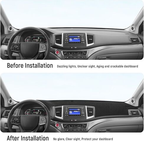 YOJOJOCO Dash Cover for Honda Pilot 2025 2024 2023 (Without HUD) Accessories Flannel Dashboard Cover Dash Mat Center Console Cover Sunshield Protector Pad in Kuwait
