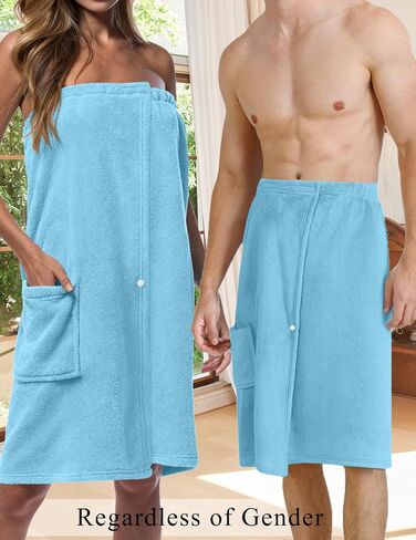 Ekouaer Women's Plush Towel Wrap Soft Lightweight Shower Wrap Absorbent Spa Body Wrap Bath Robe with Velcro S-L in Saudi Arabia