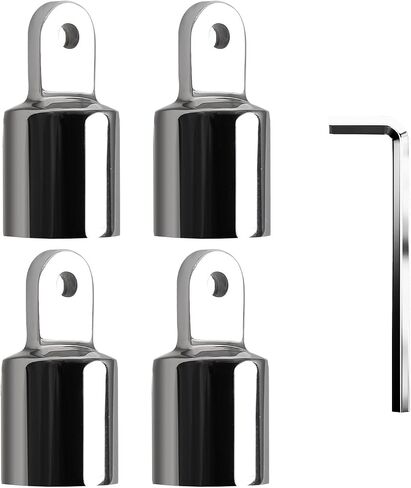 Boat Bimini Top Hardware, Stainless Steel 316 Marine Bimini Top Cap External Eye End Fittings, Fits 7/8" 1" 1-1/4" O.D Round Tubing (Finish ID by CNC) in Kuwait