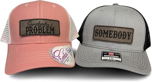 مشكلة شخص ما وشخص قبعات سائق شاحنة عتيقة (2 عبوة) | قبعات البيسبول Snapback Premium للرجال والنساء ، قبعة ذيل الحصان مشكلة شخص ما (Heather Gray/Snow Leopard) in Saudi Arabia