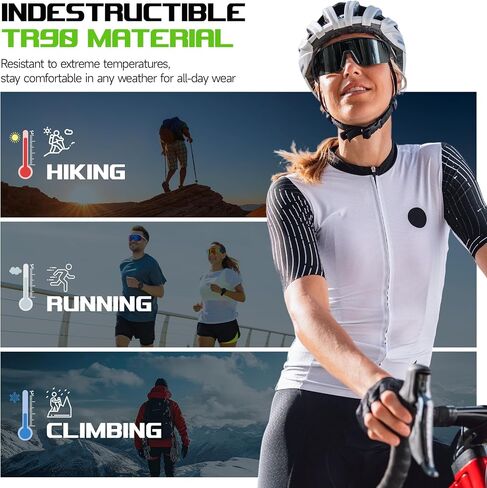 Sports Sunglasses. Shatterproof Polycarbonate Lens, UV400 Protection. Ideal for Cycling, Pickleball, & Running Safety in Saudi Arabia