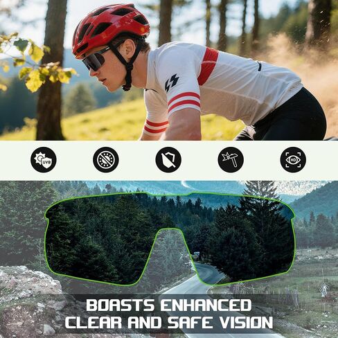 Sports Sunglasses. Shatterproof Polycarbonate Lens, UV400 Protection. Ideal for Cycling, Pickleball, & Running Safety in Saudi Arabia