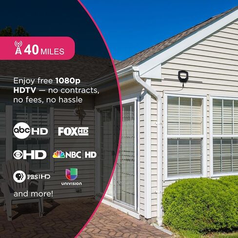 GE Ultrapro Optima Outdoor HD Attenna ، Range 40 MILE ، 4K/8K Ultra HD ، TV NextGen جاهز ، مقاوم للطقس ، العلية أو في الهواء الطلق ، القنوات المحلية المجانية ، 81870 in Saudi Arabia