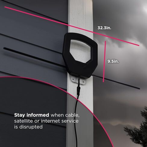 GE Ultrapro Optima Outdoor HD Attenna ، Range 40 MILE ، 4K/8K Ultra HD ، TV NextGen جاهز ، مقاوم للطقس ، العلية أو في الهواء الطلق ، القنوات المحلية المجانية ، 81870 in Saudi Arabia
