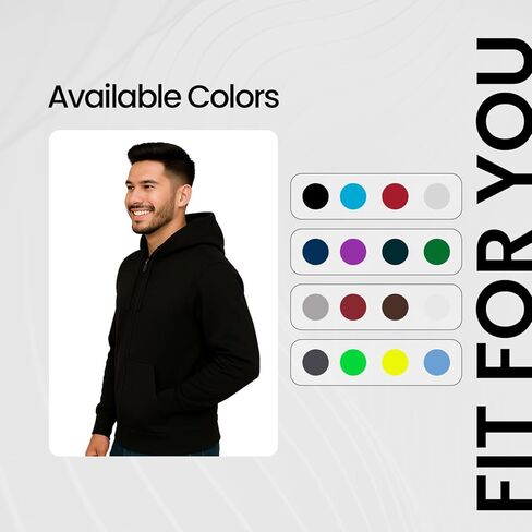 Mens Full Zipper Hoodies Adult Heavy Blend Full-Zip Up Hooded Sweatshirt - in 16 Colors. Sizes S-5XL in Kuwait