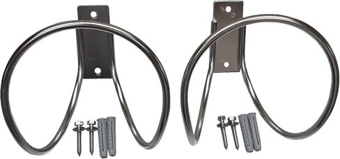Norsk Designs Heavy-Duty Marine Hose Hangers (2-Pack), Polished 304 Stainless Steel, 75 lb Load Capacity, Wall/Post/Column Mount with Hardware in Saudi Arabia