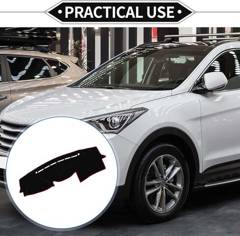 غطاء لوحة القيادة متوافق مع Hyundai VeraCruz 2007-2012، غطاء لوحة القيادة غير قابل للانزلاق من البوليستر الأسود، حصيرة غطاء لوحة القيادة الأمامية باللون الأزرق in Saudi Arabia