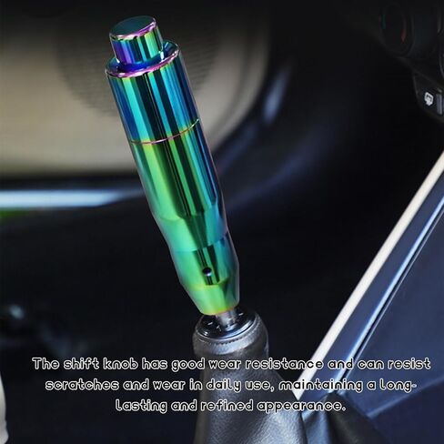 Automatic Shift Knob with Push Button, 5.7" Weighted Shifter Lever Handle Car Gear Head with Adapters, Aluminum Alloy Gear Shifting Lever for Most Auto Transmission Vehicle (Blue) in Saudi Arabia