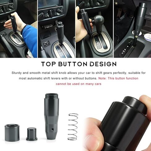 Automatic Shift Knob with Push Button, 5.7" Weighted Shifter Lever Handle Car Gear Head with Adapters, Aluminum Alloy Gear Shifting Lever for Most Auto Transmission Vehicle (Blue) in Saudi Arabia