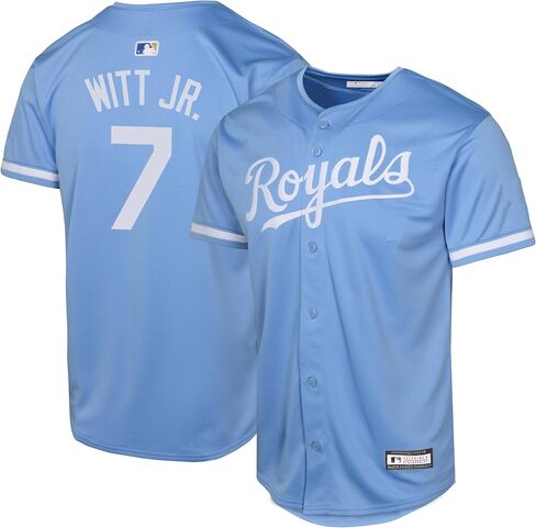 بوبي ويت جونيور كانساس سيتي رويالز MLB للأطفال الشباب 8-20 أزرق فاتح لاعب بديل جيرسي in Saudi Arabia