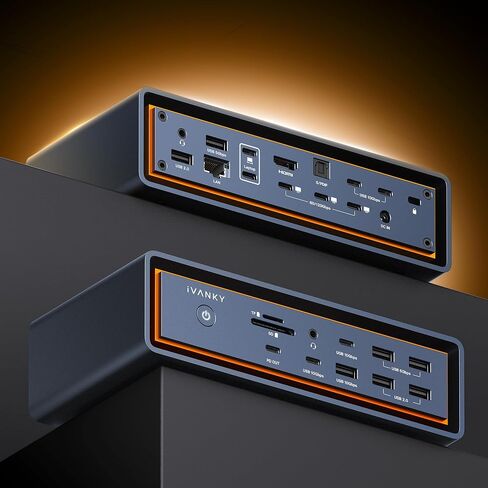 iVANKY Intel Certified Vertical Thunderbolt 5 Dock, FusionDock Pro 3 Docking Station Dual 6K@60Hz for MacBook M1/M2/M3/M4 Pro/Max, Triple Display for Windows TB5/4, 180W Power, 120Gbps, 2.5GbE in Saudi Arabia