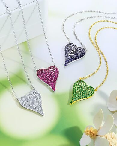 14K Gold Plated /925 Sterling Silver 18 Inch Cubic Zirconia/Spinel/Created Citrine Round Disc Pendant Necklace for Women in Kuwait