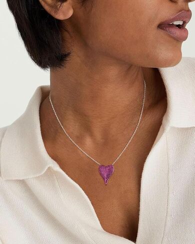 14K Gold Plated /925 Sterling Silver 18 Inch Cubic Zirconia/Spinel/Created Citrine Round Disc Pendant Necklace for Women in Kuwait