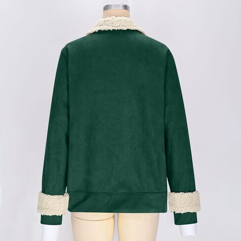 Women's Retro Western Suede 1/4 Zip Stand Collar Sweatshirt Long Sleeve Warm Fuzzy Pullover Vintage Workout Tops in Saudi Arabia