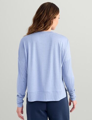 HUK Women's Bayside Pullover Crew, Midweight Soft Jersey Cropped Sweatshirt with Thumbholes in Saudi Arabia