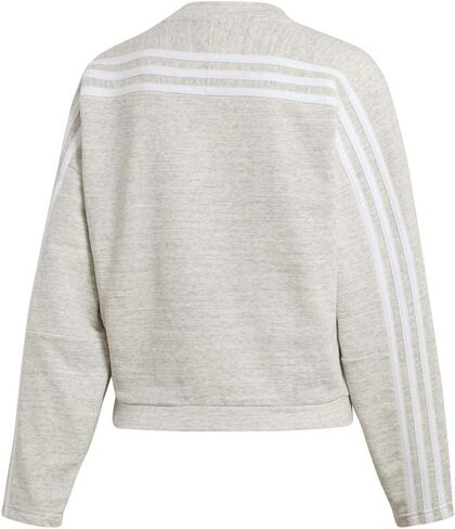 adidas Women's Must Have Heather Sweatshirt, Solid Grey/Off White/White, Small in Saudi Arabia