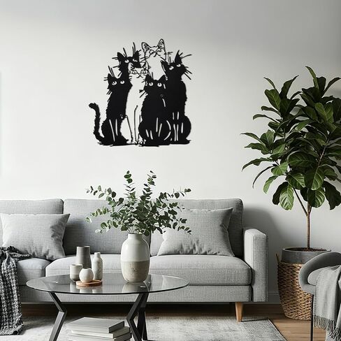 Tandefio Metal Cat Wall Art Decor in Saudi Arabia