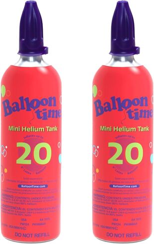 خزان هيليوم صغير من Balloon Time - منفاخ بالونات محمول للحفلات وحفلات الزفاف وأعياد الميلاد والمناسبات - صديق للبيئة، قابل لإعادة التدوير، سعة 5.8 قدم مكعب (أحمر، عبوتان) in Kuwait