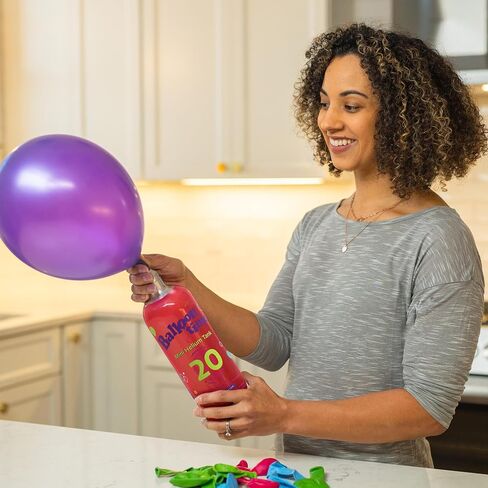 Balloon Time Mini Helium Tank – Portable Balloon Inflator for Parties, Weddings, Birthdays & Events – Eco-Friendly, Recyclable, 5.8 ft³ Capacity (Red, 2 Pack) in Saudi Arabia