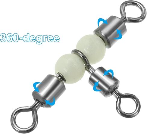 PATIKIL 3 Way Swivel Cross Line T Turn Rolling Terminal Tackle with Luminous Beads for Catfish Rig in Saudi Arabia
