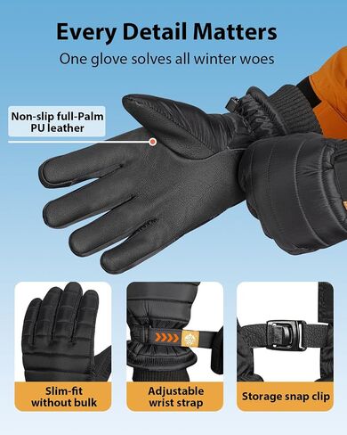 RIGWARL Winter Gloves Women for Snow Sports, Ski Gloves Waterproof for Cold Weather, Anti-Slip Palm Touchscreen 3M Thinsulate Glove in Saudi Arabia