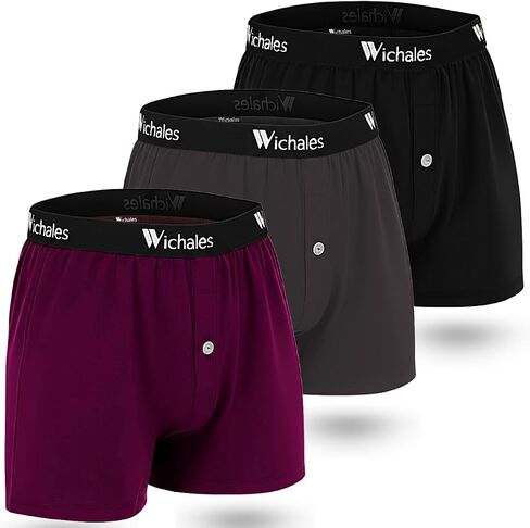 Men's Premium Underwear, Cotton Boxer Shorts, 3-Pack, Assorted Colors in Kuwait