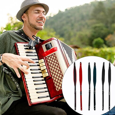 Accordion Harness Straps, Adjustable PU Leather Shoulder Strap, Padded Harness Strap Belt For 16-120 Bass in Saudi Arabia