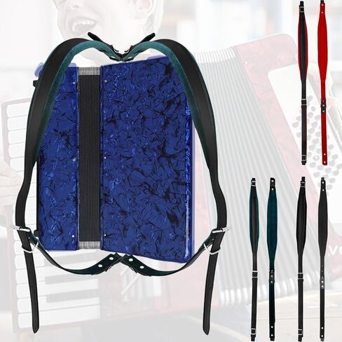 Accordion Harness Straps, Adjustable PU Leather Shoulder Strap, Padded Harness Strap Belt For 16-120 Bass in Saudi Arabia