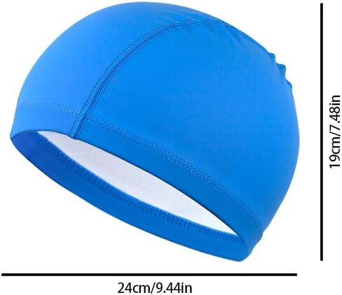 1PCS PU Solid Color Swim Cap Ears Sports Siwm Pool Swimming Cap Hat Sporty for Men Women in Saudi Arabia