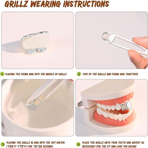 9pcs 16k Gold Gold Glated Grillz Caps for Women Men Fake Tooth Grill مجموعة أدوات المجوهرات للأسنان للأسنان Hip Hop Vampire Party Grillz Single Grillz مع قضبان القضبان النجمة Fang Heart Cap in Kuwait