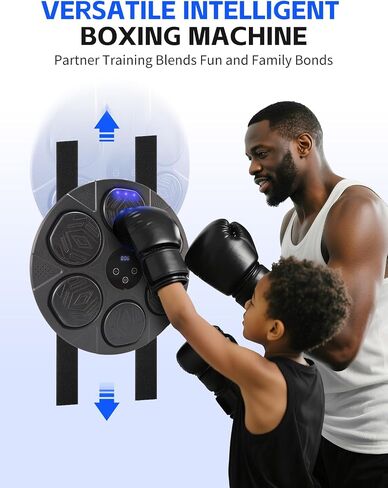 Music Boxing Training Machine for Kids & Adults - 9 Modes & 9 Speeds,Bluetooth Smart Boxing Machine,Wall Target Punching Workout,Reflex Training Suitable for Home,Office,Gym,Fun Fitness Equipment in Saudi Arabia