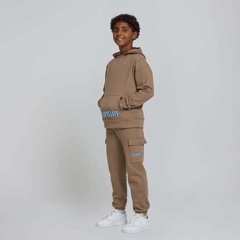 AEROPOSTALE Boys 3 Piece Outfit Set - Fleece Pullover Hoodie, Cargo Sweatpants, T-Shirt, Boys Activewear Set, Sizes 4-12 in Saudi Arabia