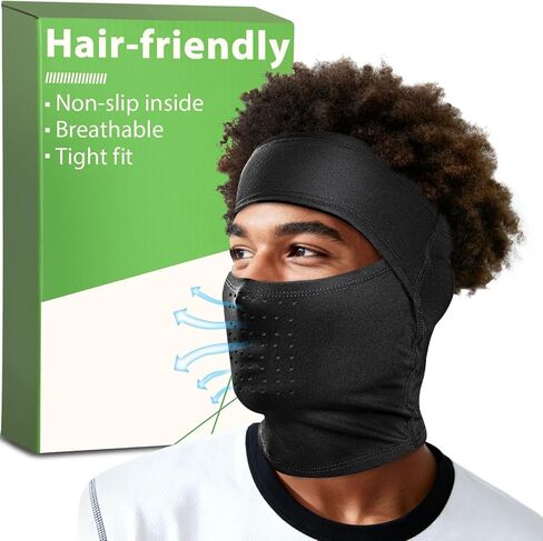 Rigwarl Black Ski Mask Balaclava للرجال ، وتفتح شبكات قابلة للتنفس الرطوبة العليا ، وتصميم متحرك وغير انزلاقي in Kuwait